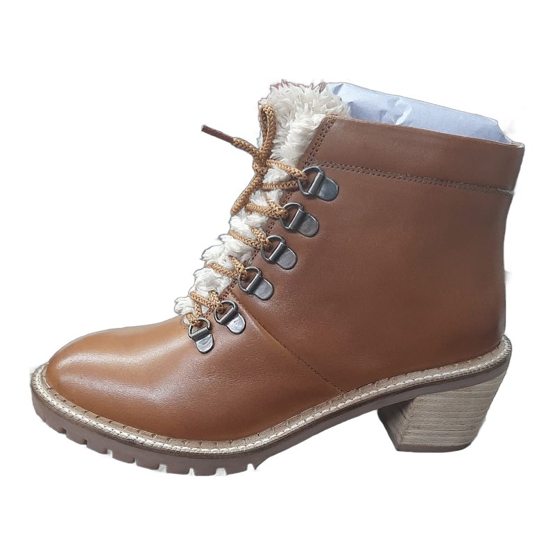 Shearling-trim hiker boot